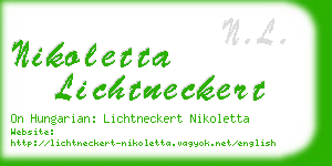 nikoletta lichtneckert business card